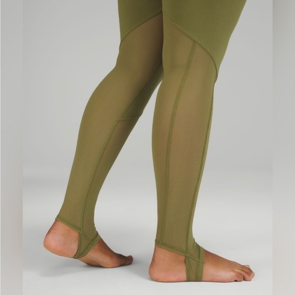 Lululemon Nulu and Crisscross Mesh Stirrup Tight, Bronze Green, Size 8 | EUC - Picture 4 of 7